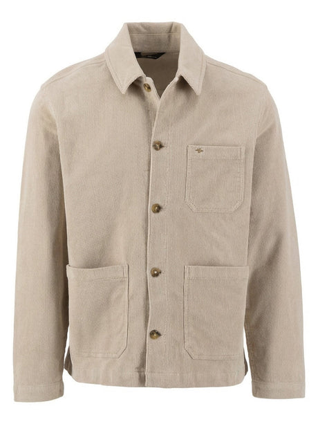 Fynch Hatton men's corduroy jacket in Beige – front view