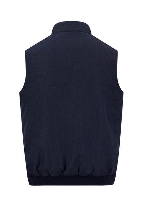 Fynch Hatton men's melange gilet in Dark Navy – back view