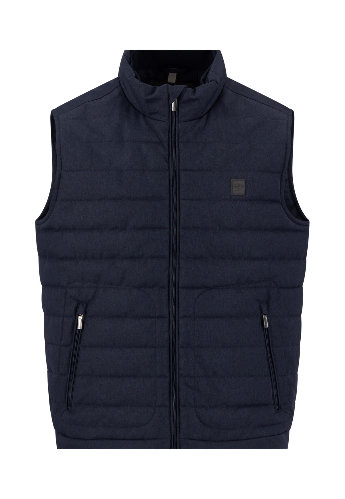 Fynch Hatton men's melange gilet in Dark Navy – front view