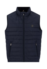 Fynch Hatton men's melange gilet in Dark Navy – front view
