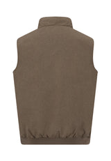 Fynch Hatton men's melange gilet in Earth – back view