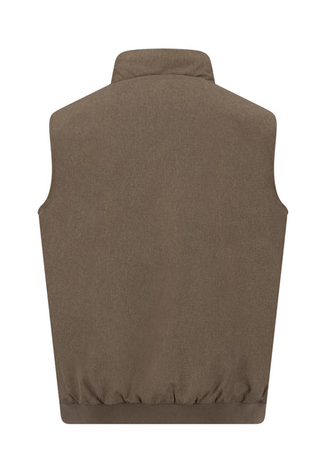 Fynch Hatton men's melange gilet in Earth – back view