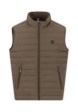 Fynch Hatton men's melange gilet in Earth – front view
