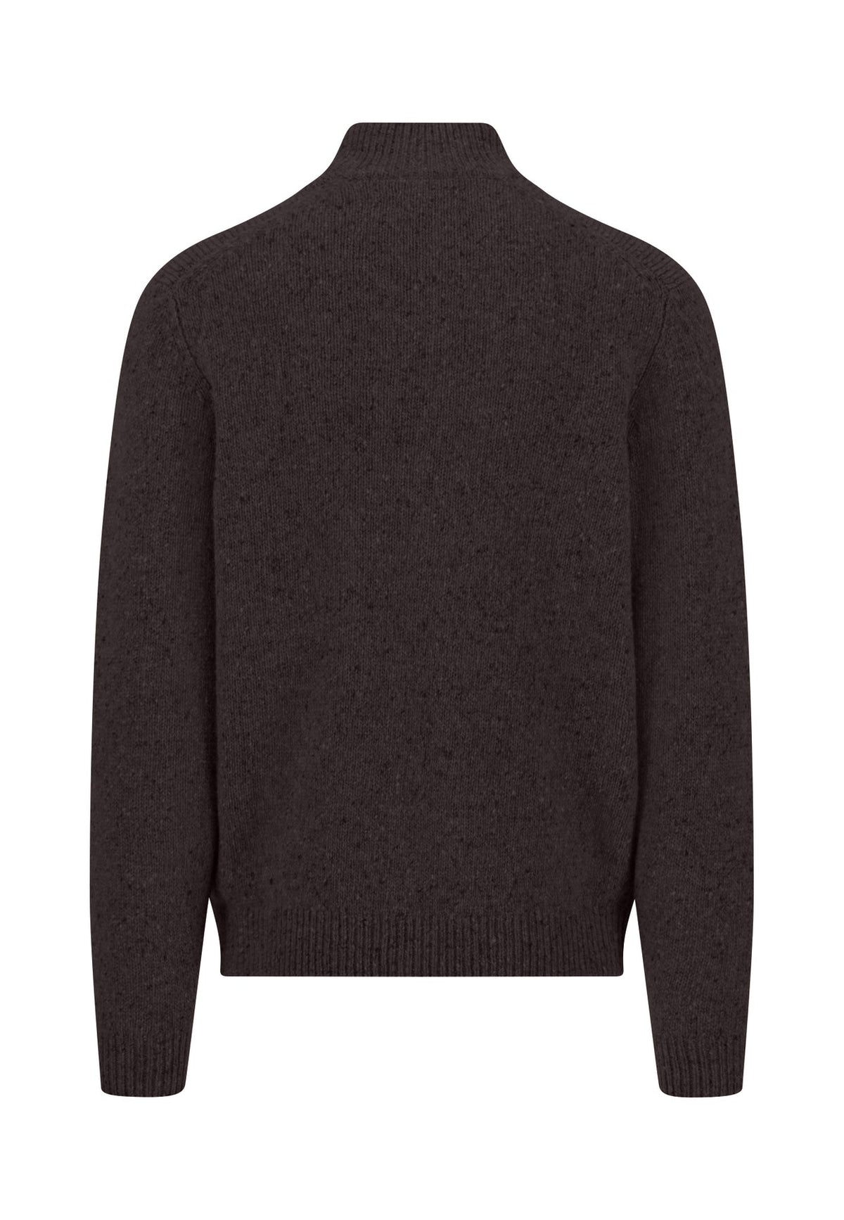Fynch Hatton men's Donegal wool quarter-zip jumper in Soil – back view