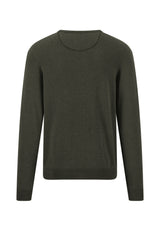 Fynch Hatton men's crew neck merino cashmere sweater in Cypress – back view