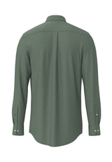 Fynch Hatton men's essential flannel button-down shirt in Dark Ivy – back view