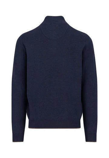 FYNCH HATTON Quarter Buttoned Sweater - Men's - Navy