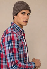FYNCH HATTON Colourful Check Shirt - Men's Cotton Button-Down – Grape - view 4