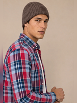FYNCH HATTON Colourful Check Shirt - Men's Cotton Button-Down – Grape - view 4