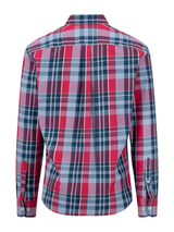 FYNCH HATTON Colourful Check Shirt - Men's Cotton Button-Down – Grape - view 5