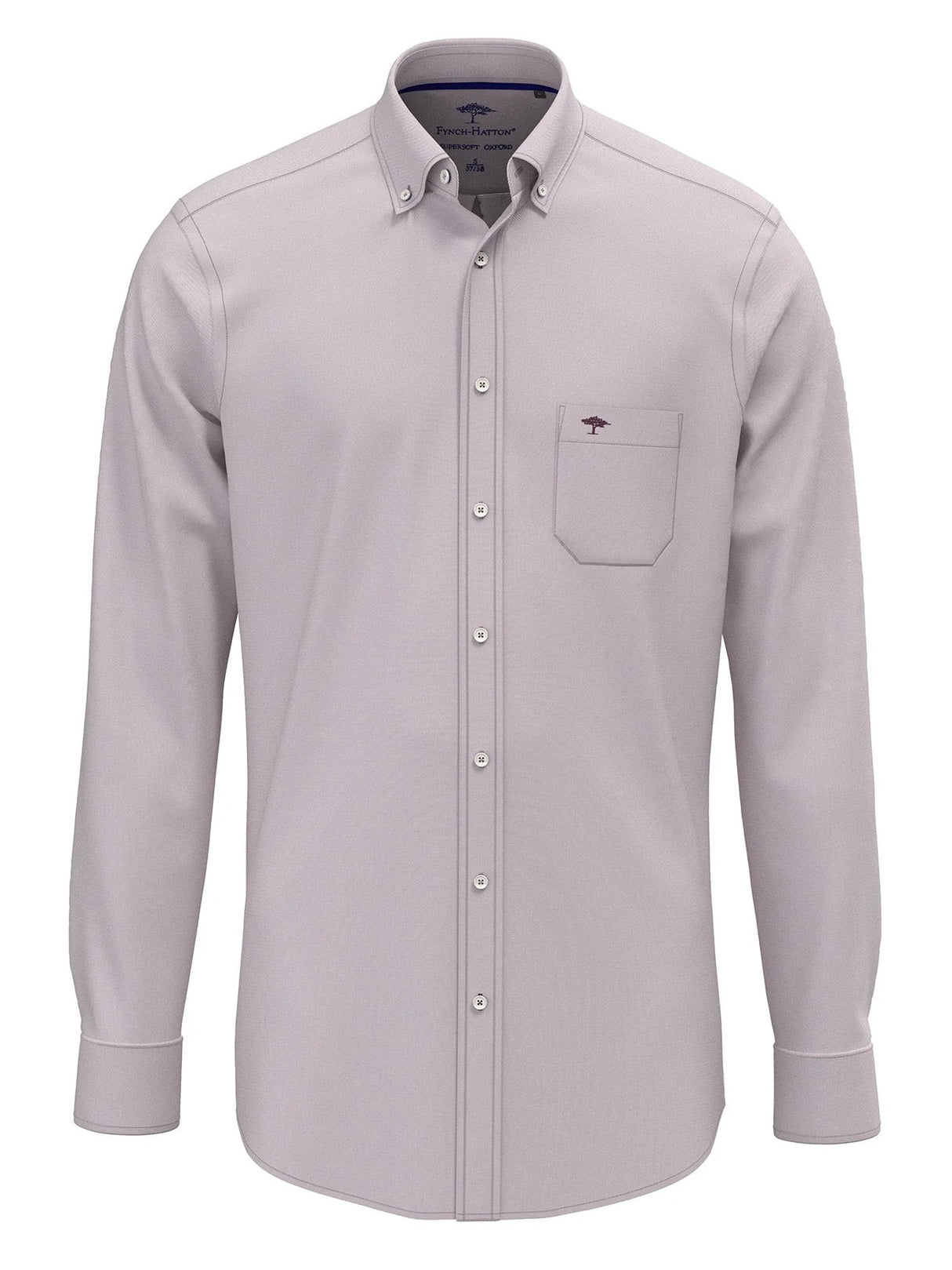 50% OFF - FYNCH HATTON Cotton Oxford Shirt – Men's Button-Down – Deep Merlot