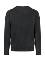 FYNCH HATTON Crew Neck Sweater - Men's Fine Knit Cotton – Black - view 2