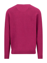 FYNCH HATTON Crew Neck Sweater - Men's Fine Knit Cotton – Grape - view 2