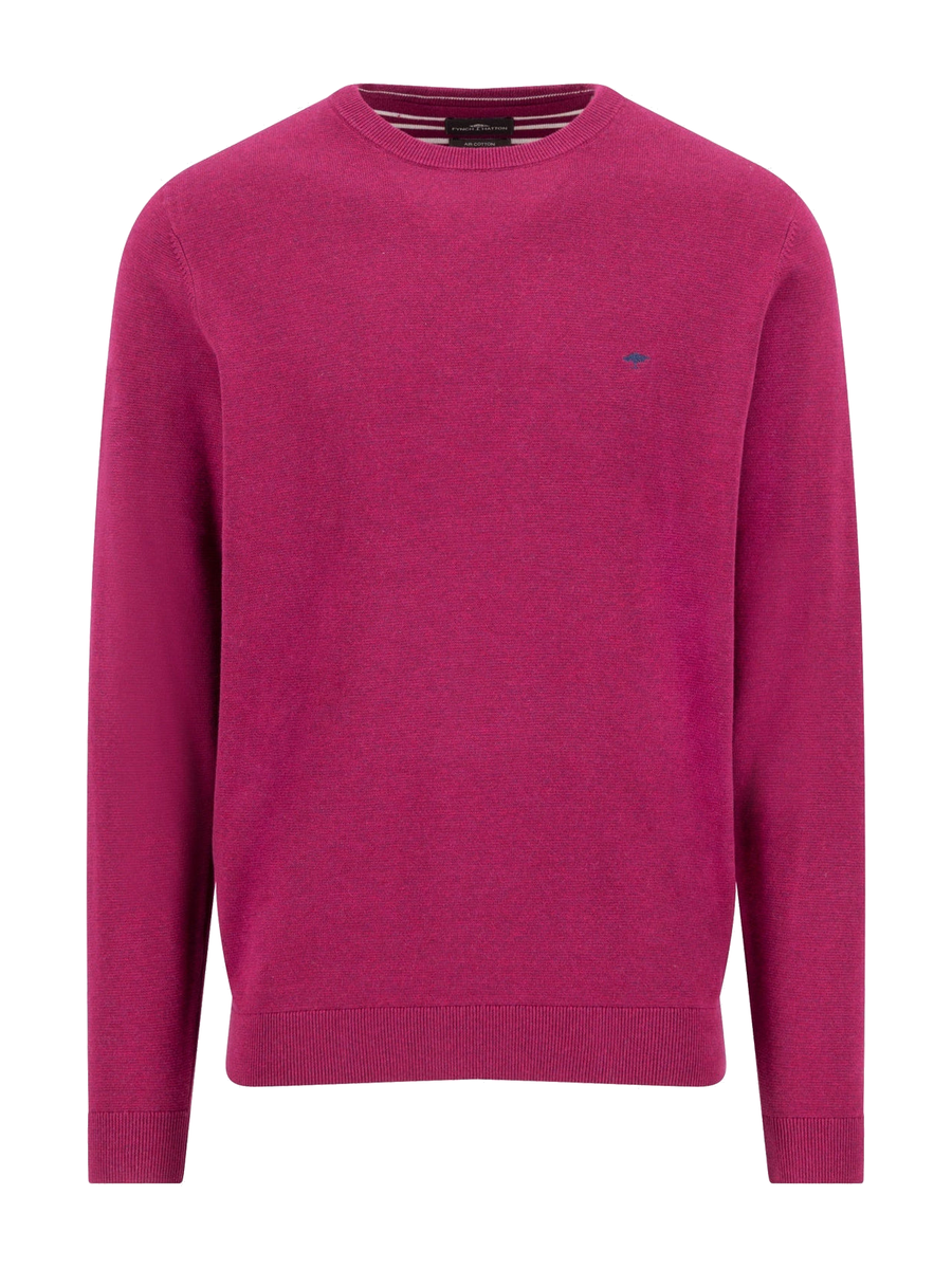 FYNCH HATTON Crew Neck Sweater - Men's Fine Knit Cotton – Grape