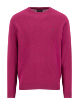 FYNCH HATTON Crew Neck Sweater - Men's Fine Knit Cotton – Grape