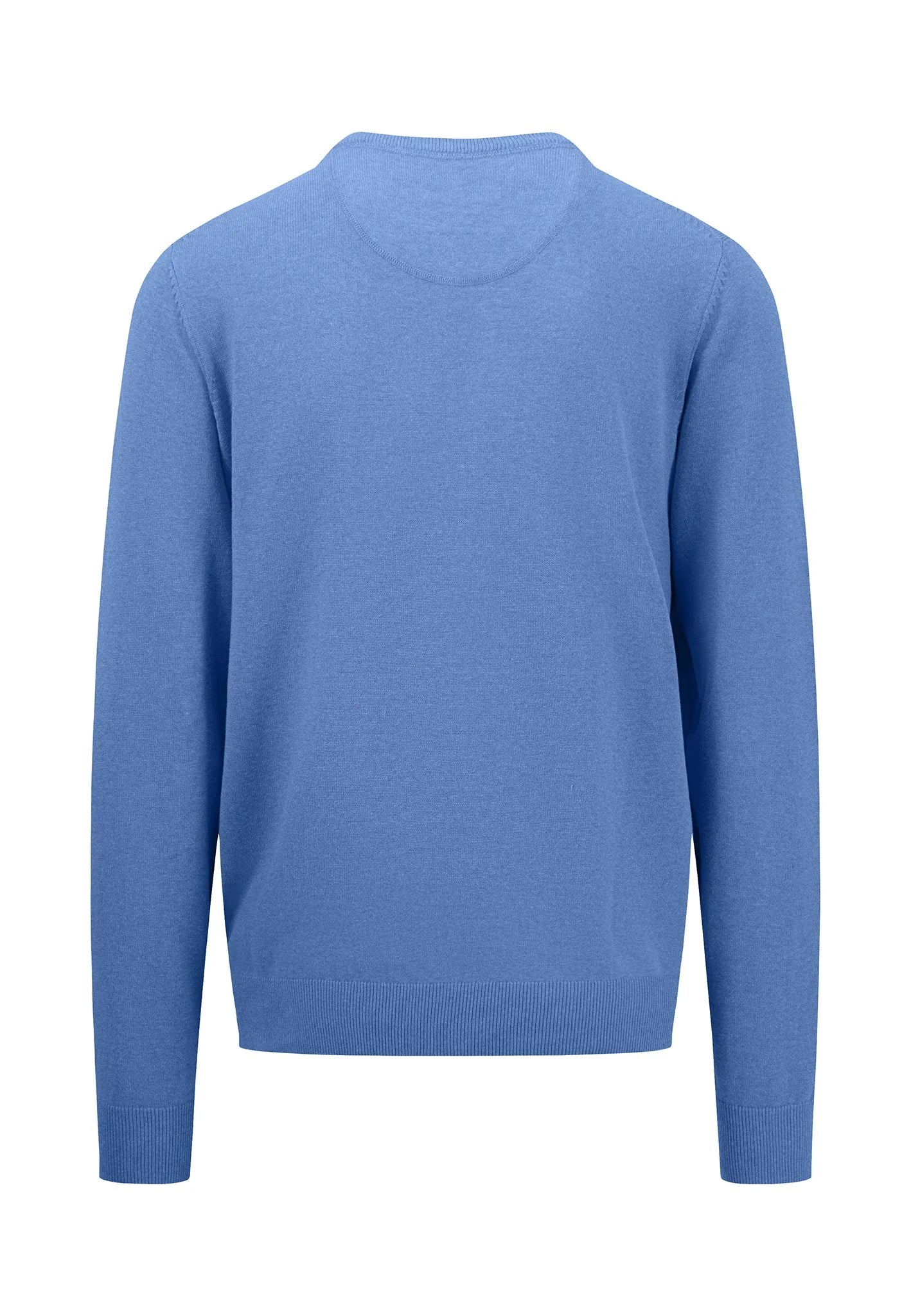 FYNCH HATTON Crew Neck Sweater - Men's Fine Knit – Crystal Blue