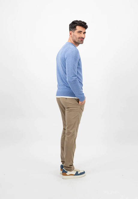 40% OFF - FYNCH HATTON Crew Neck Sweater - Men's Fine Knit – Crystal Blue - Size: LARGE Fynch Hatton