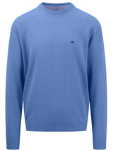 40% OFF - FYNCH HATTON Crew Neck Sweater - Men's Fine Knit – Crystal Blue - Size: LARGE Fynch Hatton