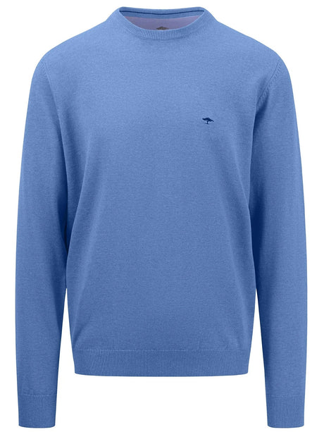 40% OFF - FYNCH HATTON Crew Neck Sweater - Men's Fine Knit – Crystal Blue - Size: LARGE Fynch Hatton