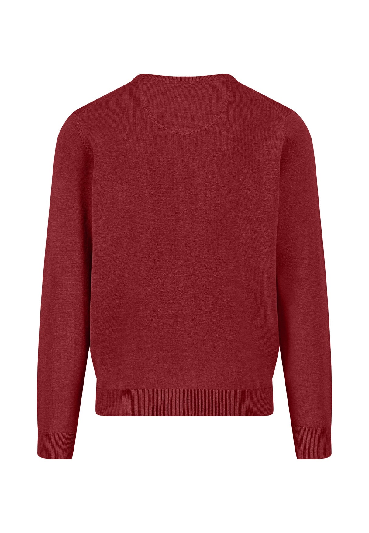 FYNCH HATTON Crew Neck Sweater - Men's Fine Knit – Garnet Red