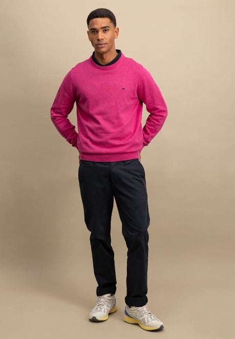 FYNCH HATTON Crew Neck Sweater - Men's Fine Knit – Malaga