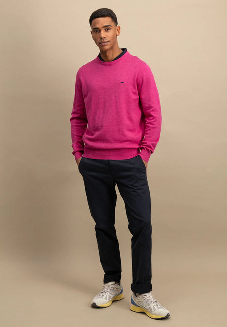 FYNCH HATTON Crew Neck Sweater - Men's Fine Knit – Malaga