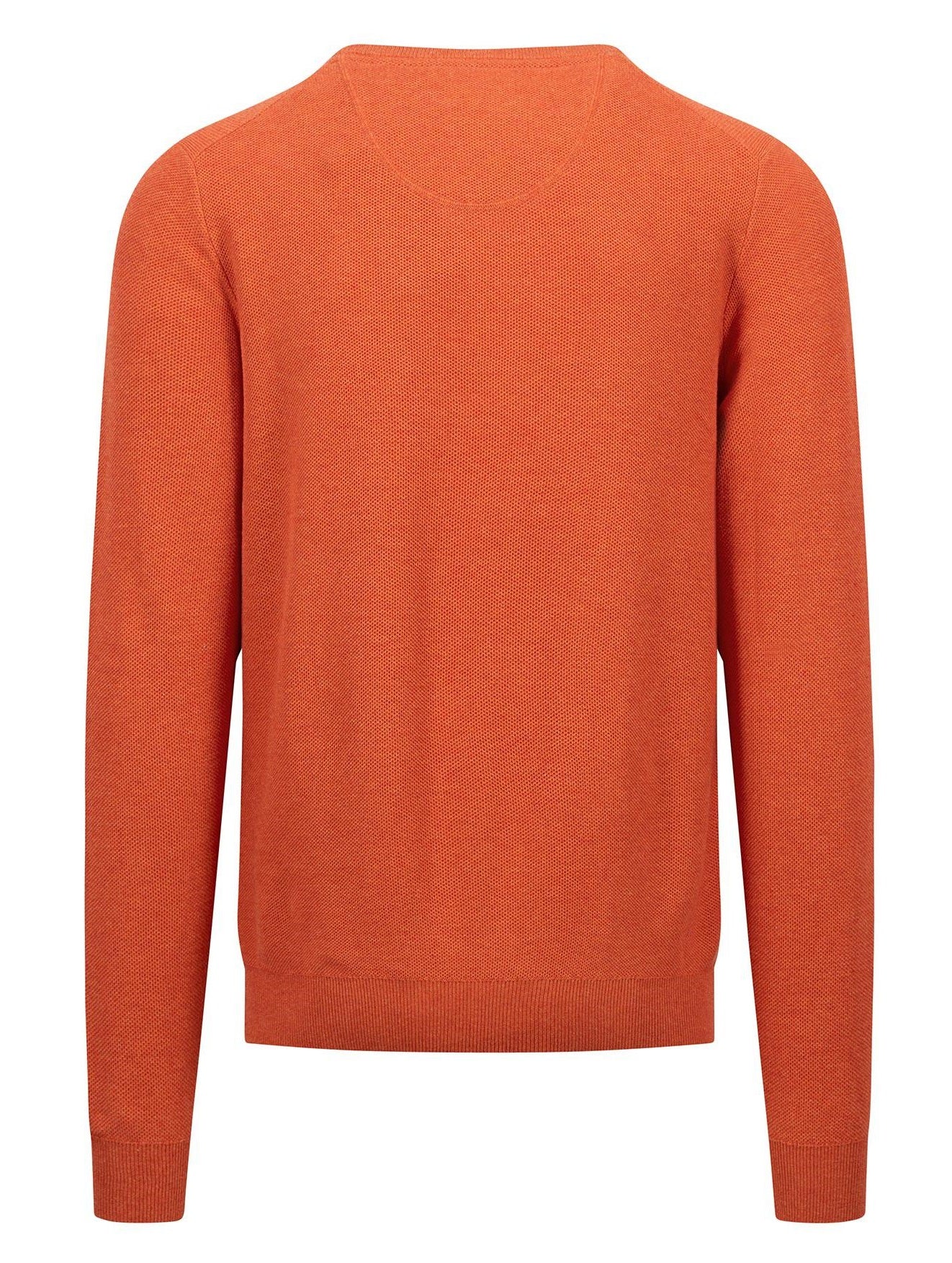 FYNCH HATTON Crew Neck Sweater - Men's Fine Knit – Rust