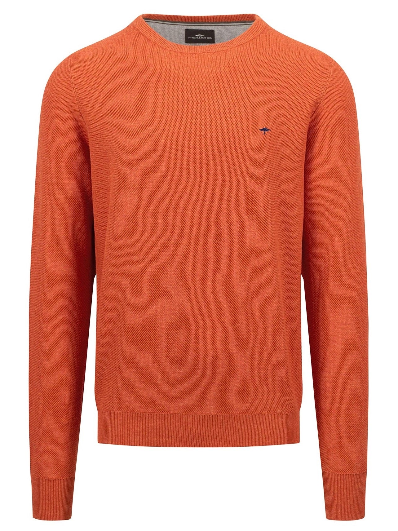 FYNCH HATTON Crew Neck Sweater - Men's Fine Knit – Rust