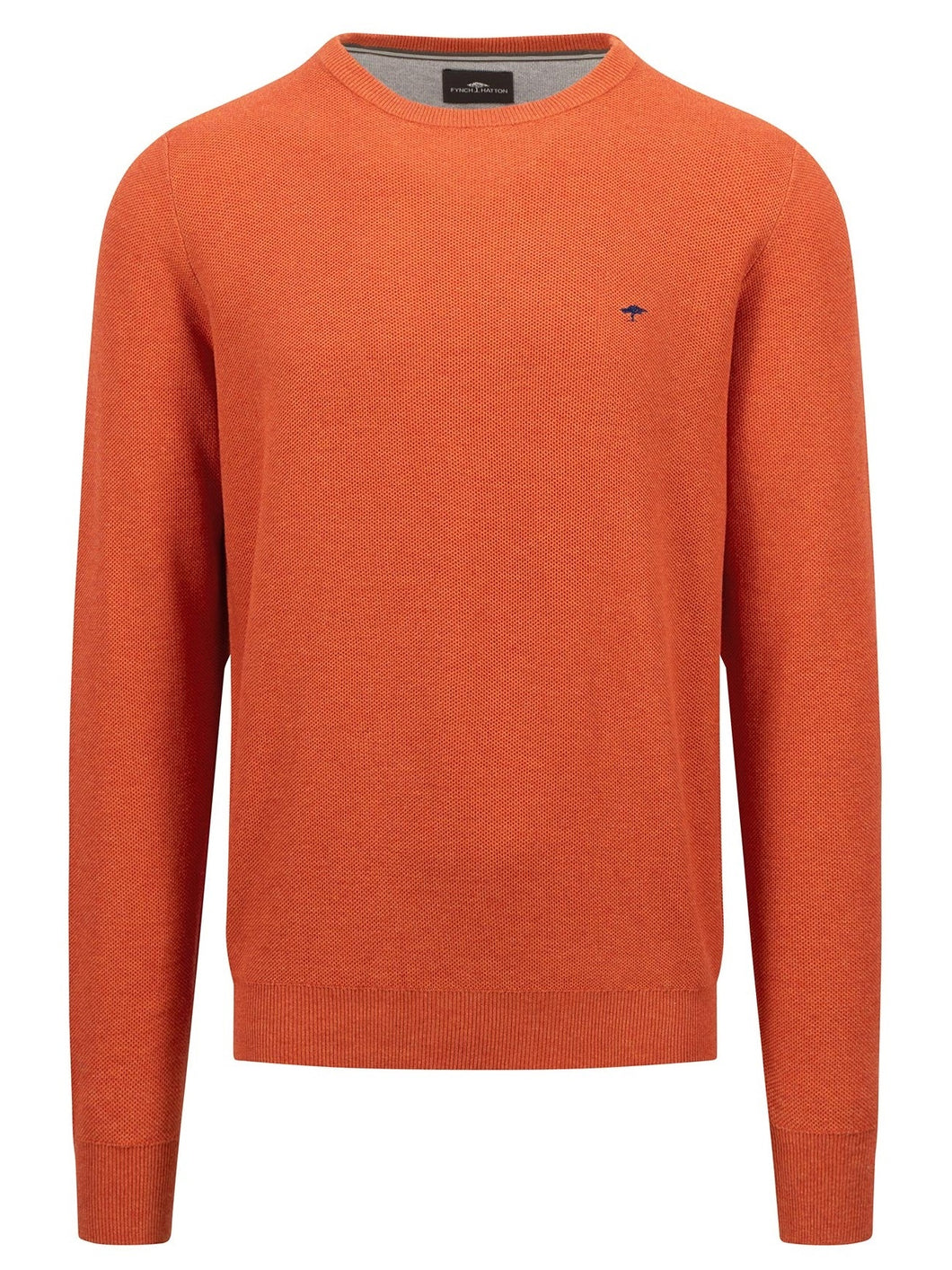 FYNCH HATTON Crew Neck Sweater - Men's Fine Knit – Rust Fynch Hatton