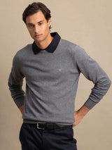FYNCH HATTON Crew Neck Sweater - Men's Fine Knit – Steel
