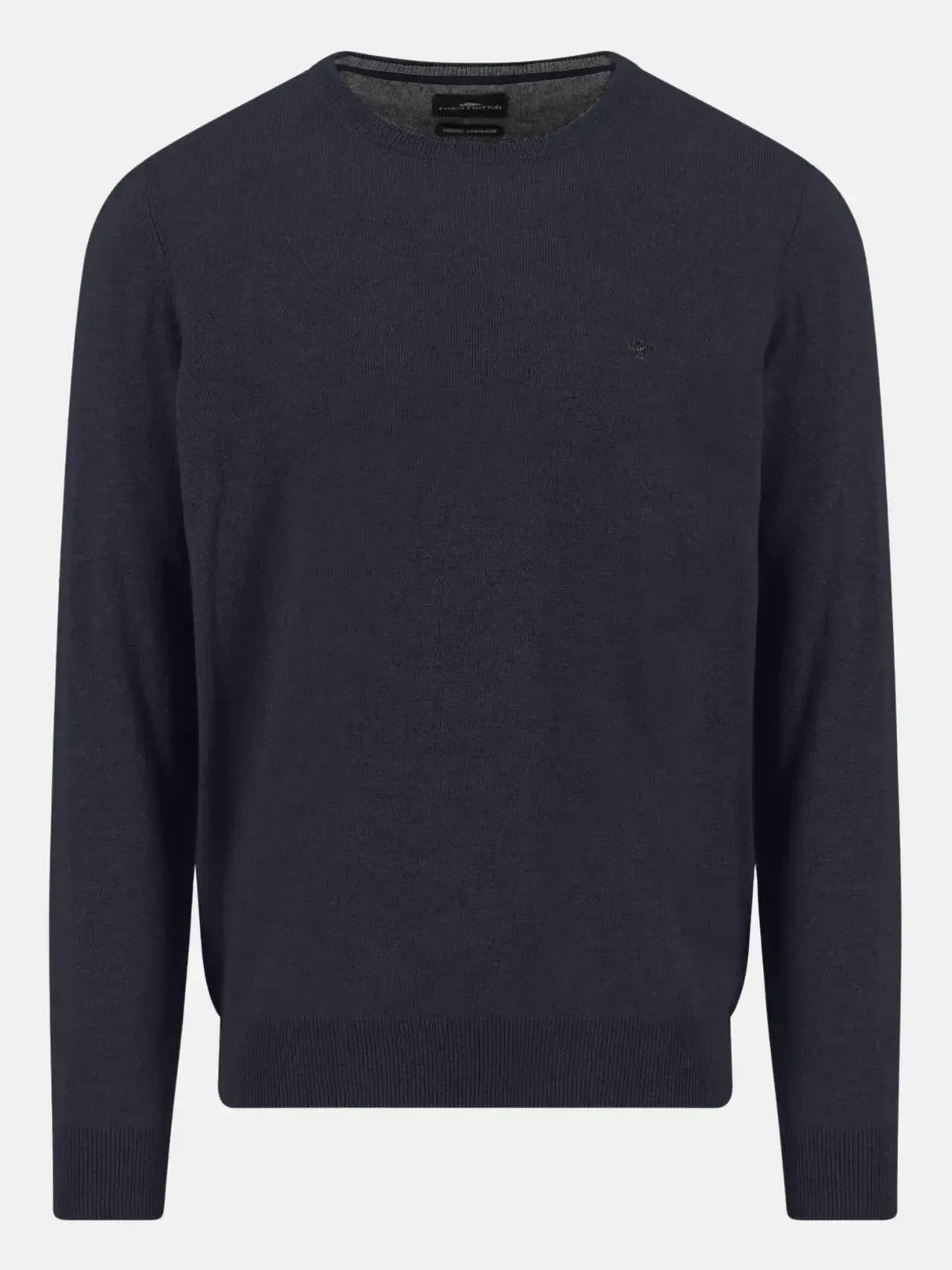 FYNCH HATTON Crew Neck Sweater - Men's Merino Wool Cashmere – Navy