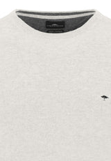 FYNCH HATTON Crew Neck Sweater - Men's Merino Wool Cashmere – Winter White