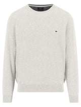 FYNCH HATTON Crew Neck Sweater - Men's Merino Wool Cashmere – Winter White
