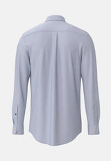 FYNCH HATTON Essential Cotton Flannel Shirt – Men's Button-Down – Crystal Blue