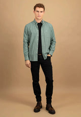 FYNCH HATTON Essential Cotton Flannel Shirt – Men's Button-Down – Dark Ivy