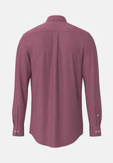 FYNCH HATTON Essential Cotton Flannel Shirt – Men's Button-Down – Deep Merlot