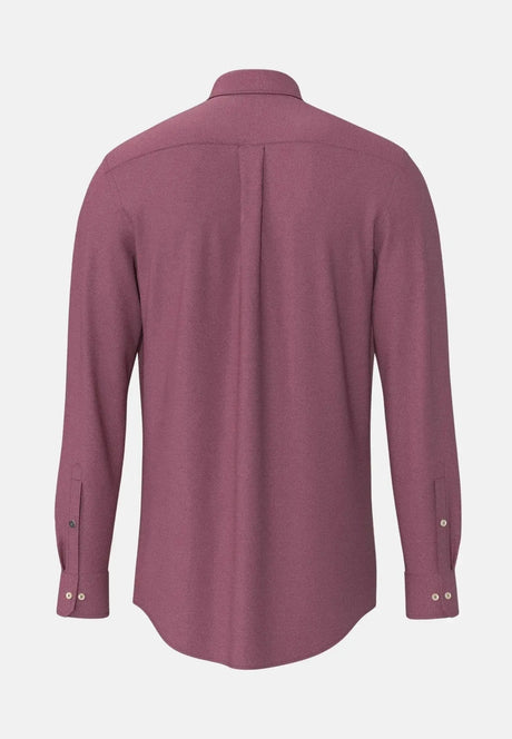 FYNCH HATTON Essential Cotton Flannel Shirt – Men's Button-Down – Deep Merlot