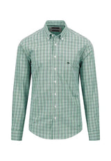 40% OFF - FYNCH HATTON Essential Cotton Flannel Shirt – Men's Button-Down – Grass Green Gingham Check - Sizes: SMALL & MEDIUM