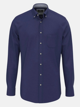 FYNCH HATTON Essential Cotton Flannel Shirt – Men's Button-Down – Navy