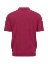 FYNCH HATTON Fine Gauge Knitted Polo Shirt - Men's Merino Wool – Grape - view 5