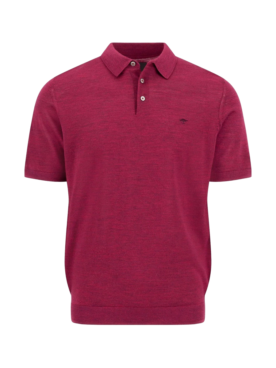 FYNCH HATTON Fine Gauge Knitted Polo Shirt - Men's Merino Wool – Grape