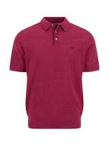 FYNCH HATTON Fine Gauge Knitted Polo Shirt - Men's Merino Wool – Grape