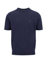 FYNCH HATTON Fine Gauge Knitted T-Shirt - Men's Merino Wool – Navy