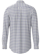 FYNCH HATTON Heritage Oxford Shirt - Men's Soft Cotton - Cobalt Check