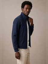 FYNCH HATTON Hybrid Stand Collar Jacket - Men's Cotton Blend – Navy - view 2