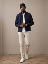 FYNCH HATTON Hybrid Stand Collar Jacket - Men's Cotton Blend – Navy - view 3