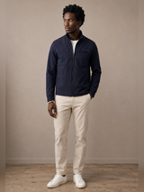 FYNCH HATTON Hybrid Stand Collar Jacket - Men's Cotton Blend – Navy - view 4