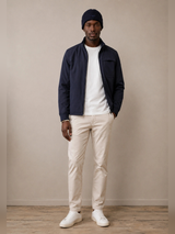 FYNCH HATTON Hybrid Stand Collar Jacket - Men's Cotton Blend – Navy - view 5
