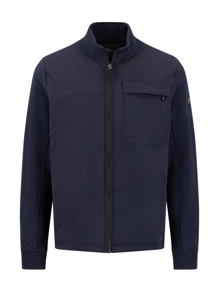 FYNCH HATTON Hybrid Stand Collar Jacket - Men's Cotton Blend – Navy