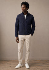 FYNCH HATTON Hybrid Stand Collar Jacket - Men's Cotton Blend – Navy - view 4